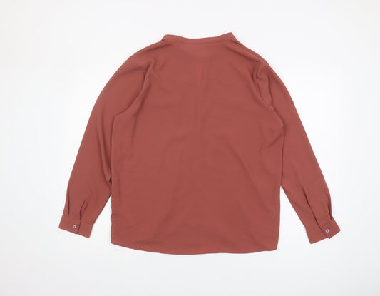 Jacqueline de Yong Women's Brown Long Sleeve Blouse Size 14