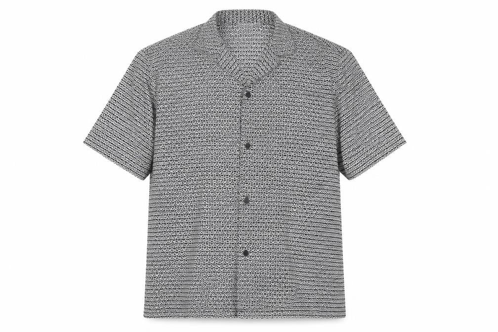 Marks and Spencer Men's Black Geometric Shirt L