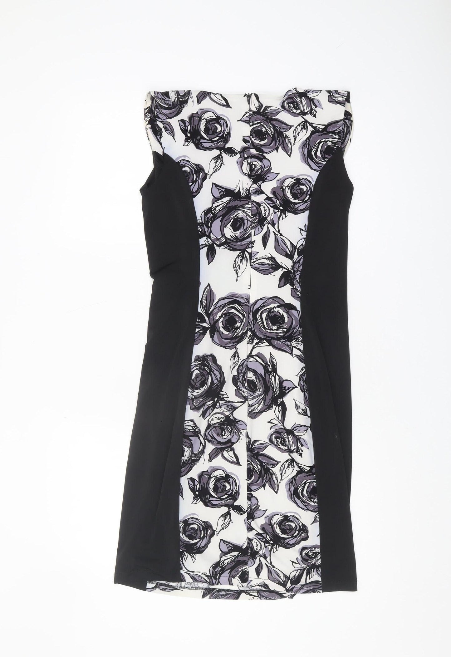 Phase Eight Women's Black Floral Bodycon Dress, Size 12