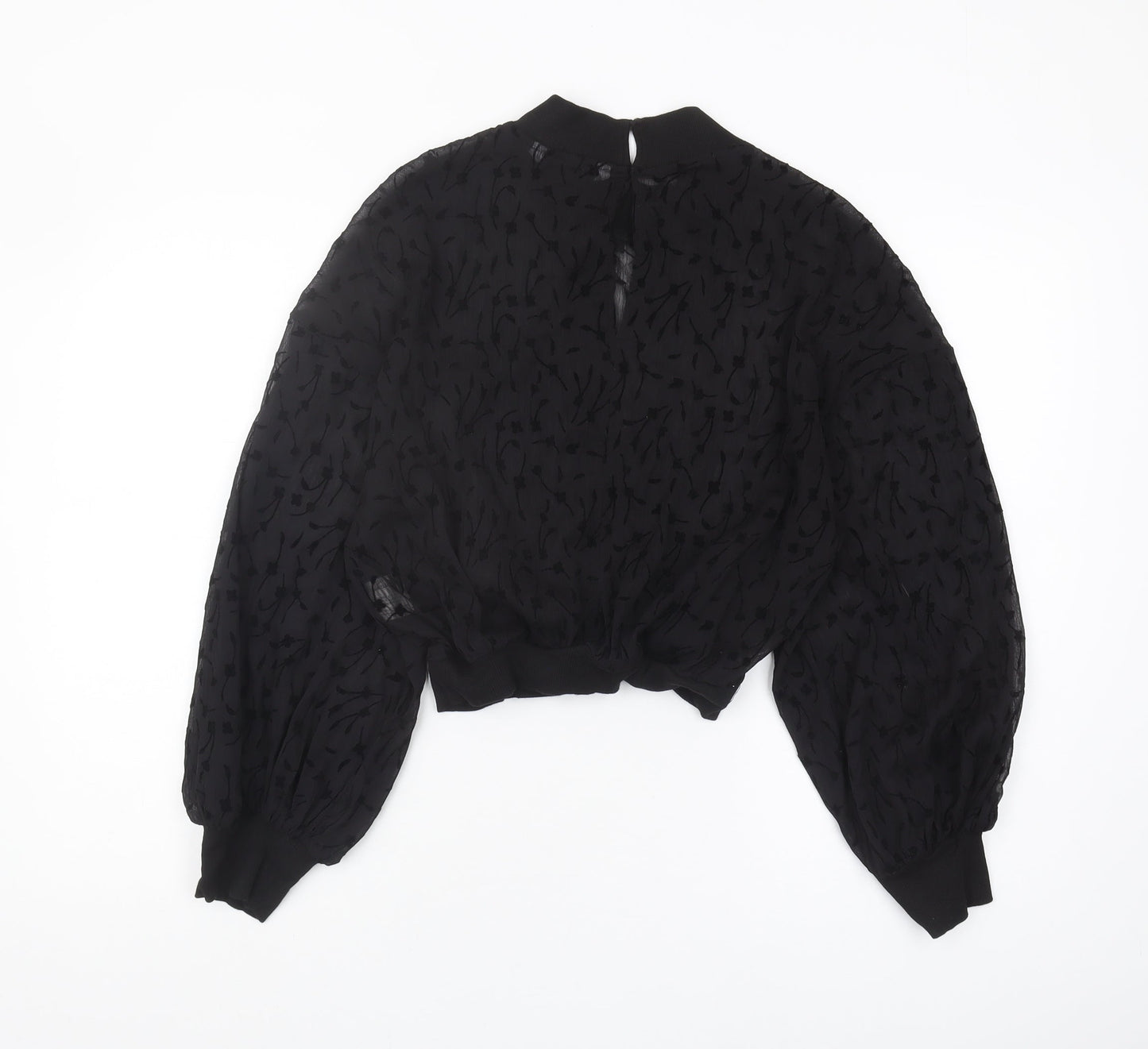Zara Women's Black Blouse, Size 12, Balloon Sleeve
