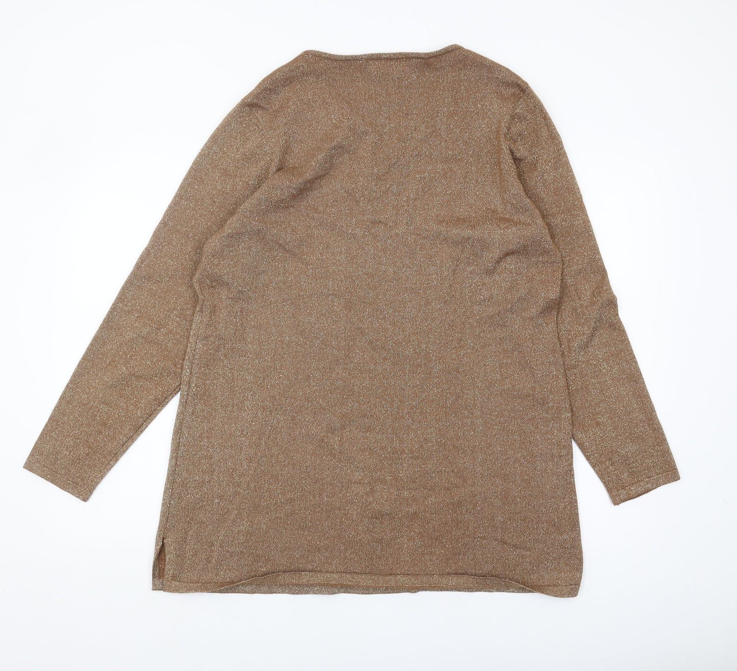 Michele Hope Women's Brown V-Neck Pullover Jumper Size 18