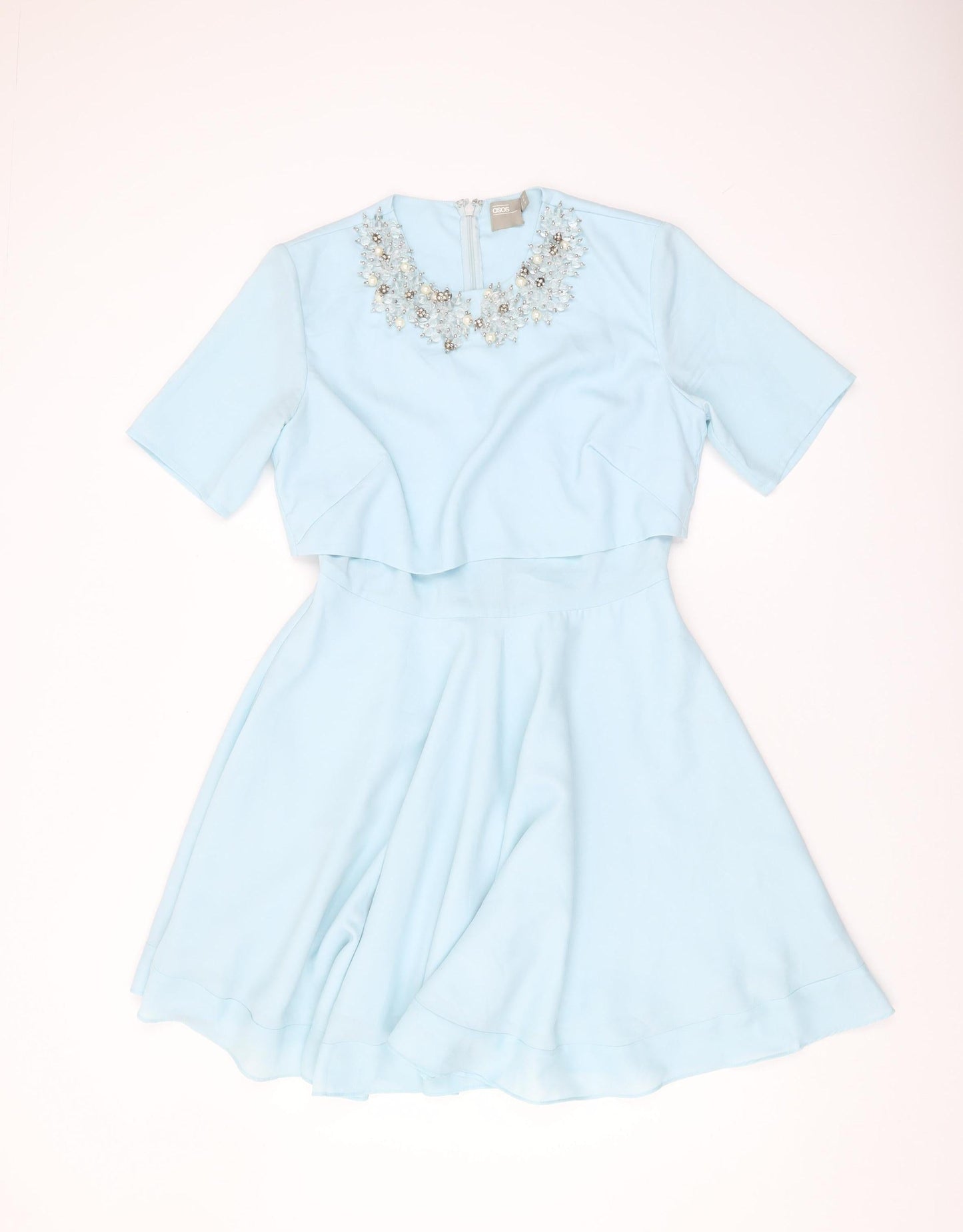 ASOS Women's Blue Fit & Flare Dress Size 12