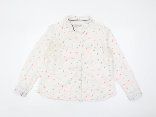 Fat Face Ivory Button-Up Women's Shirt Size 18, Spring Style