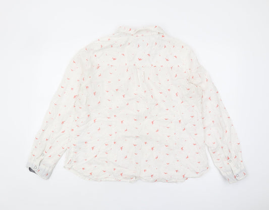 Fat Face Ivory Button-Up Women's Shirt Size 18, Spring Style