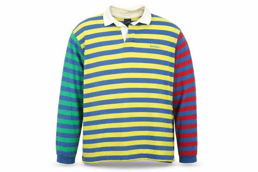 iets frans Men's Multicoloured Striped Polo Shirt M