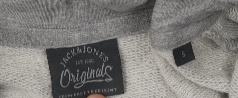 Jack & Jones Men's Grey Full Zip Hoodie S