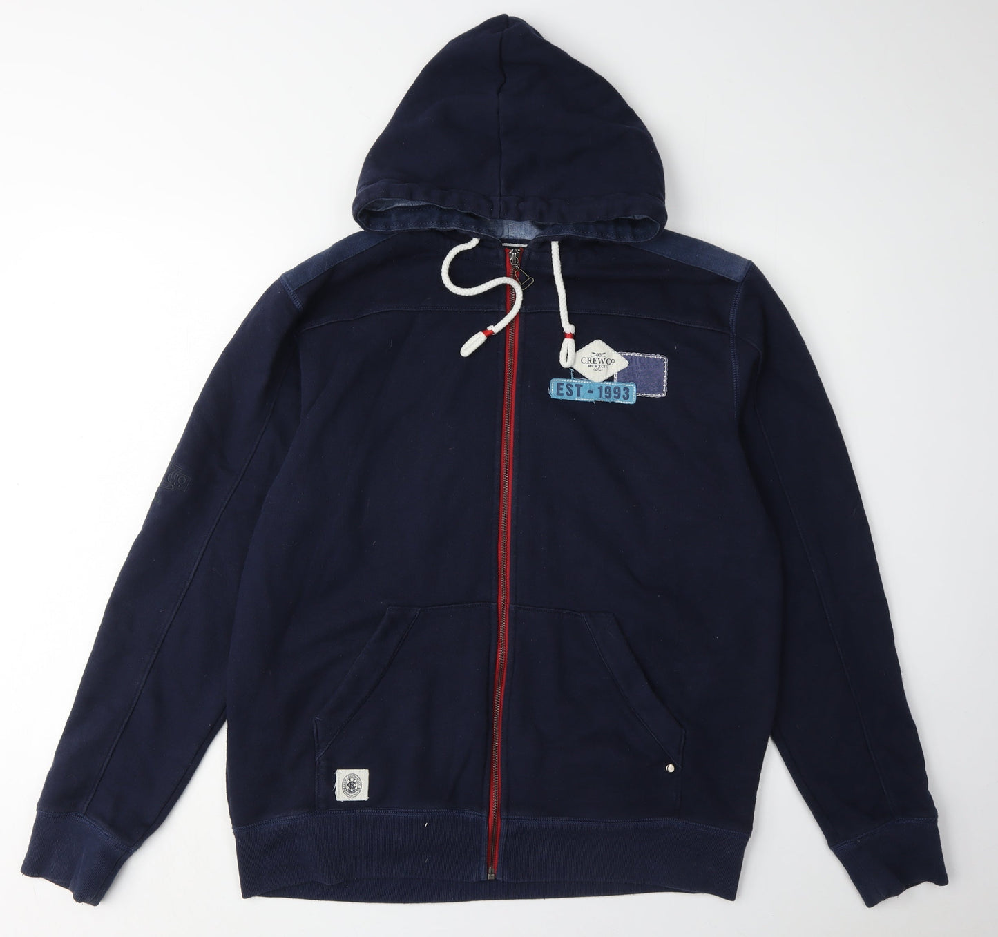 Crew Clothing Co. Men's Blue Full Zip Hoodie M