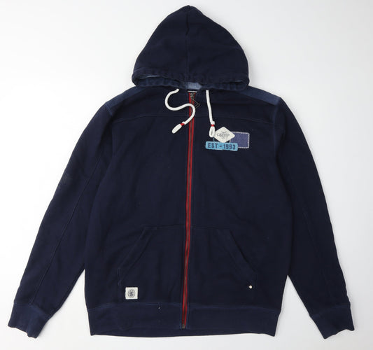 Crew Clothing Co. Men's Blue Full Zip Hoodie M