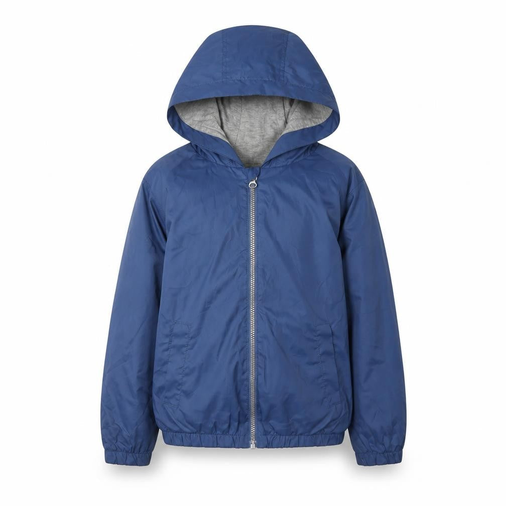 Front view of Benetton boys’ blue windbreaker jacket - 7-8 years