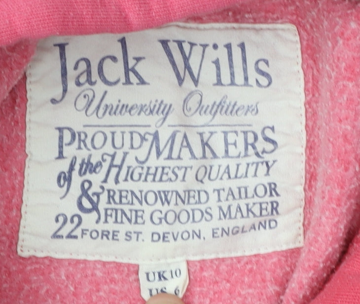 Jack Wills Women's Pink Pullover Hoodie Size 10