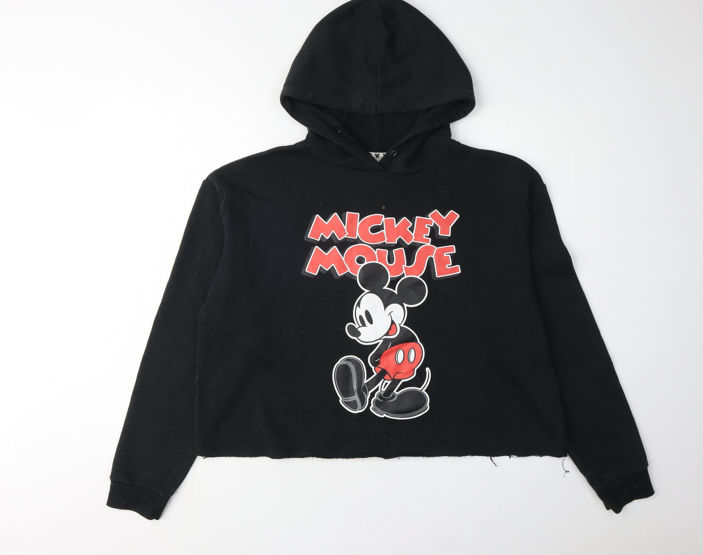 Disney Women’s Black Hoodie - L - Mickey Mouse Graphic