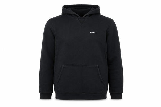 Nike Boys Black XL Pullover Hoodie with Logo, Casual Style