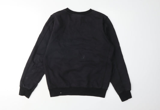 Nautica Boys Black Logo Sweatshirt, Size 10, Crew Neck