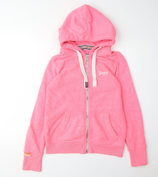 Superdry Women's Pink Full Zip Hoodie Medium