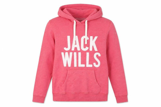 Womens UK 12 Regular Jack Wills Pink Pullover Hoodie