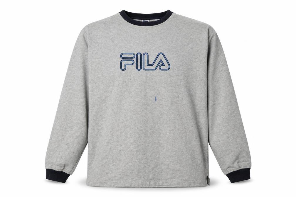 Mens UK 2XL Regular FILA Grey Pullover Sweatshirt