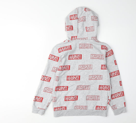 Marvel Boys Grey Pullover Hoodie, 9-10 Years, Graphic Print