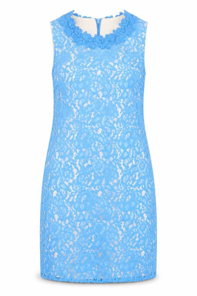 Oasis Women's Blue Sleeveless Lace Dress Size 12