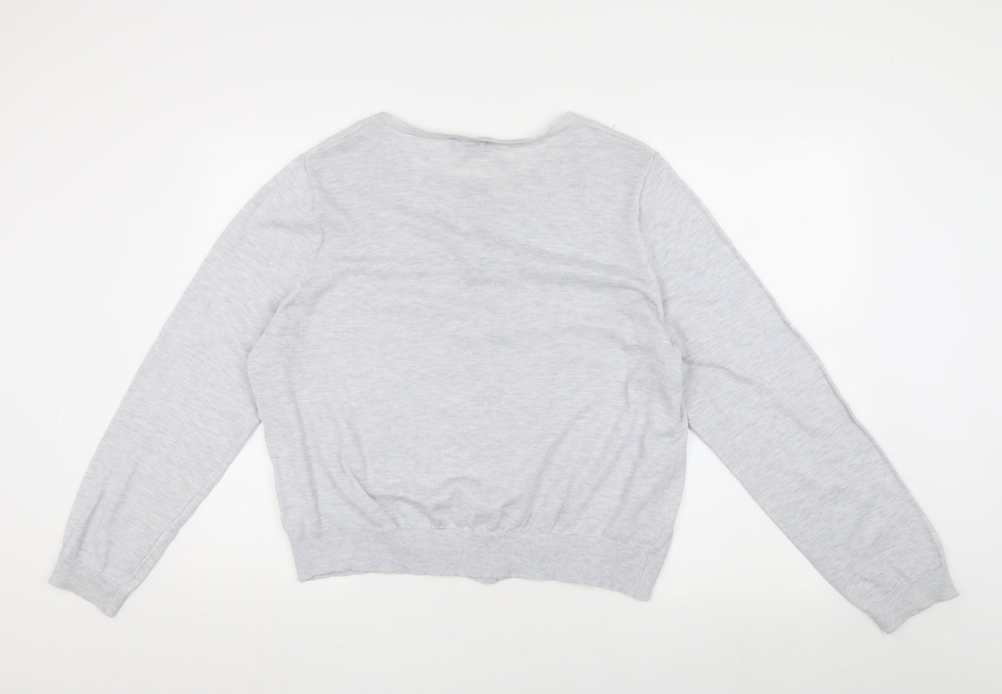 New Look Women's Grey Size 18 Cardigan, Button Accents