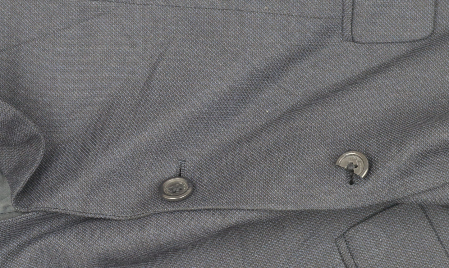 Jaeger Men's Blue Blazer 40S Short Wool Jacket