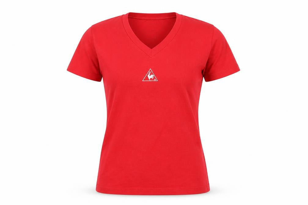 Womens UK Size M le coq sportif Red Cotton Blend T-Shirt