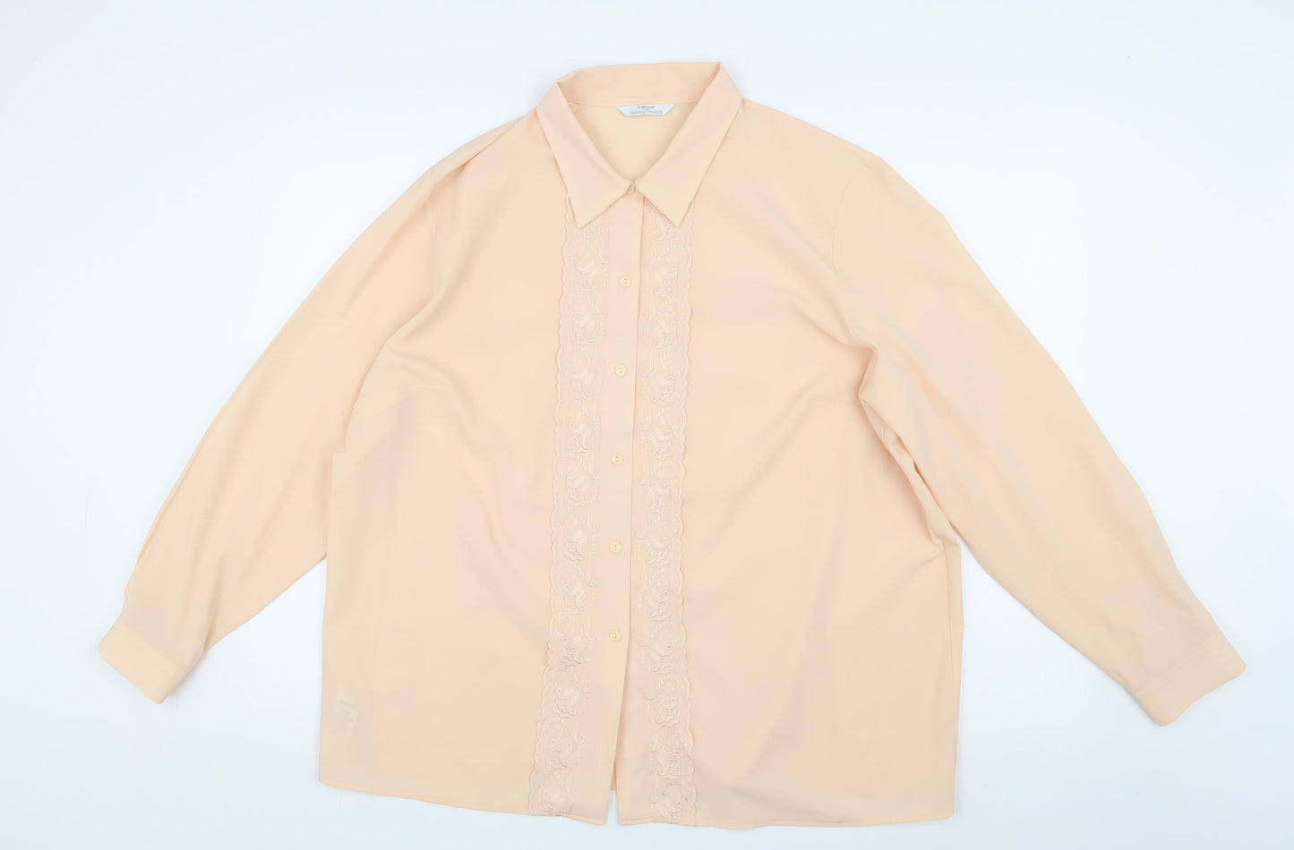 Marks and Spencer Women's Beige Buttoned Blouse UK 20