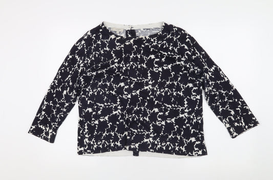 Hobbs Women's Blue Floral Blouse M Long Sleeve