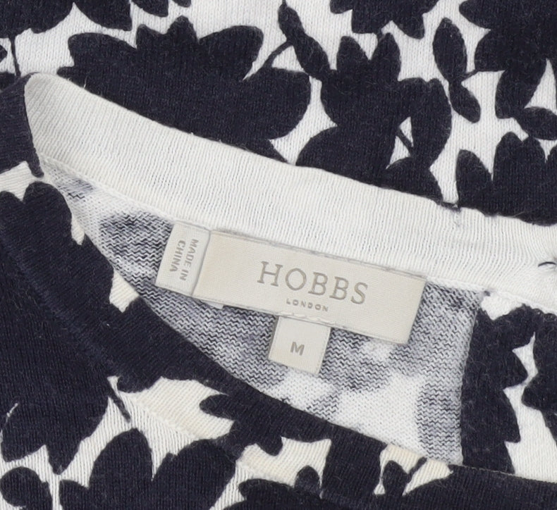 Hobbs Women's Blue Floral Blouse M Long Sleeve