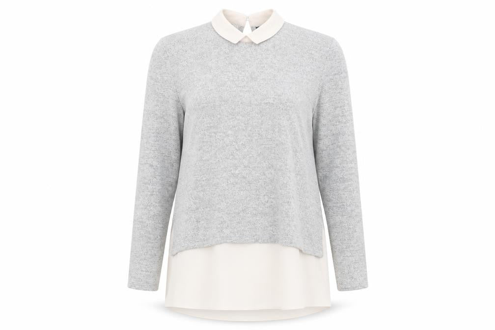 Wallis Women’s Grey Collared Pullover Jumper Size 10