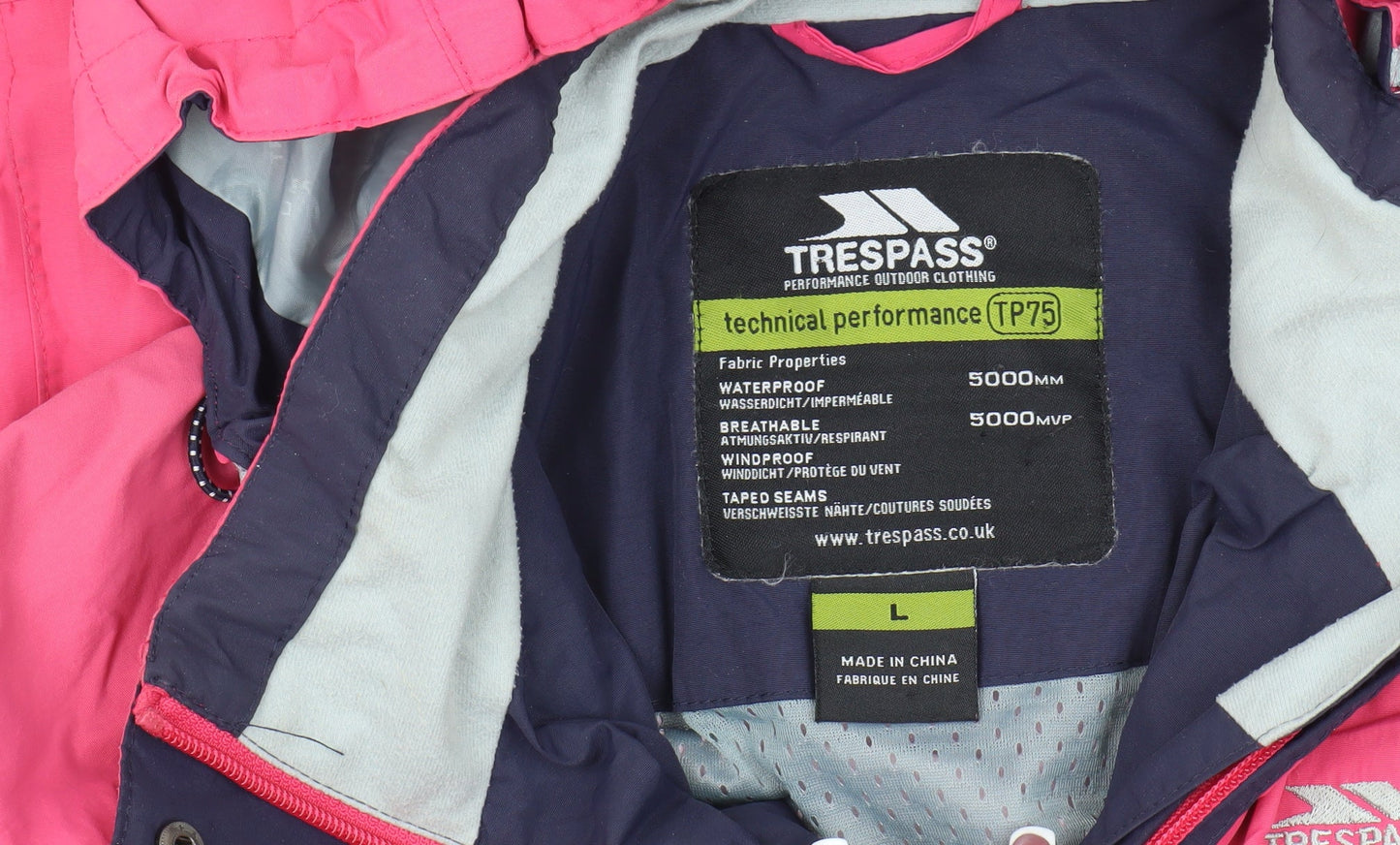 Trespass Women's Pink Puffer Jacket, L, Winter Outdoor