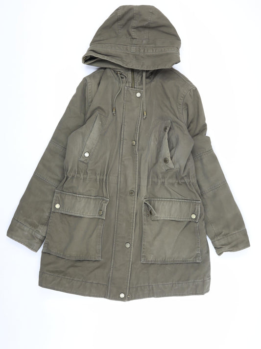 Michael Kors Women's Green Parka M Hooded Mid-Length