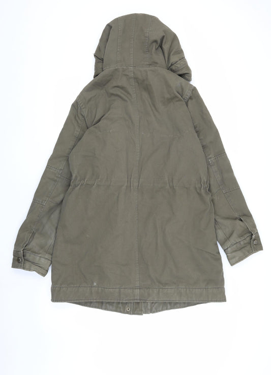 Michael Kors Women's Green Parka M Hooded Mid-Length