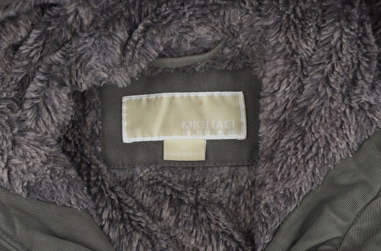 Michael Kors Women's Green Parka M Hooded Mid-Length