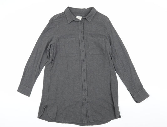 FatFace Men's Grey Long Sleeve Button-Up Shirt Size L