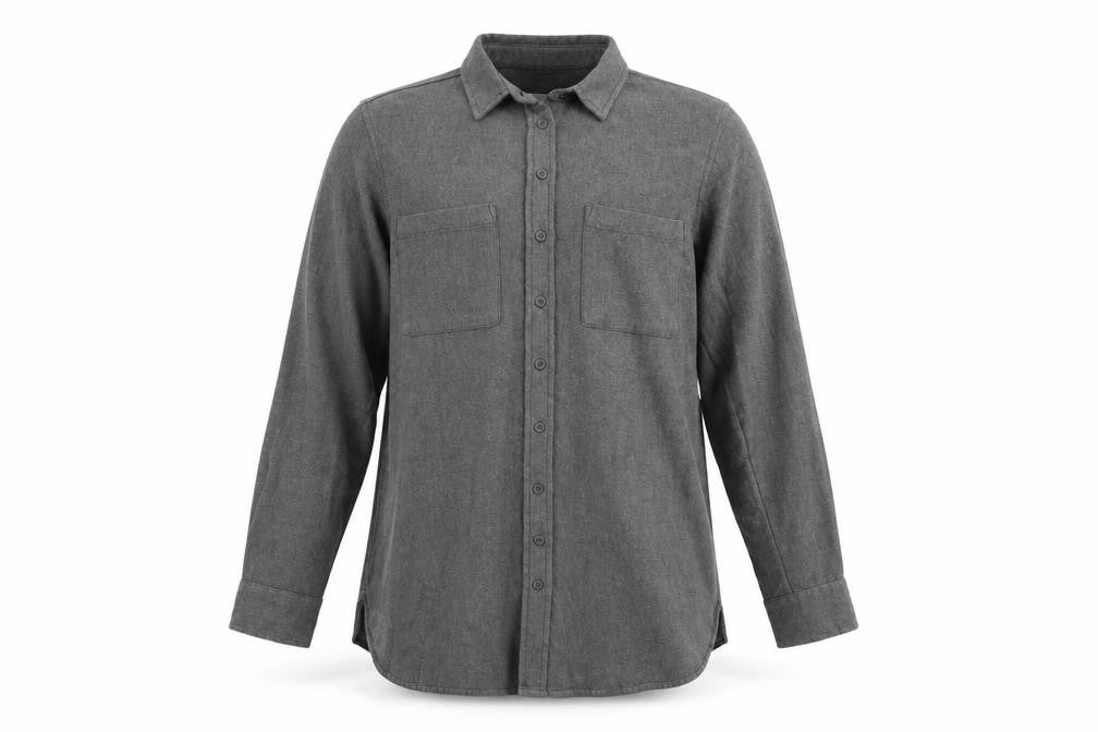 FatFace Men's Grey Long Sleeve Button-Up Shirt Size L