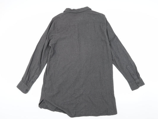 FatFace Men's Grey Long Sleeve Button-Up Shirt Size L