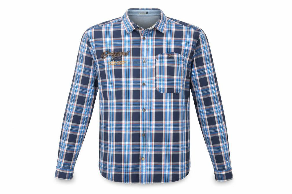Jack & Jones Men's Blue Plaid Button-Up Shirt M