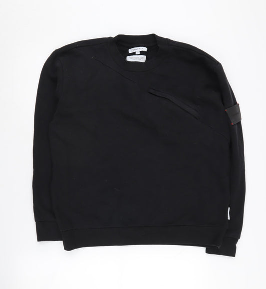 Bellfield Men's Black Sweatshirt Medium Crew Neck