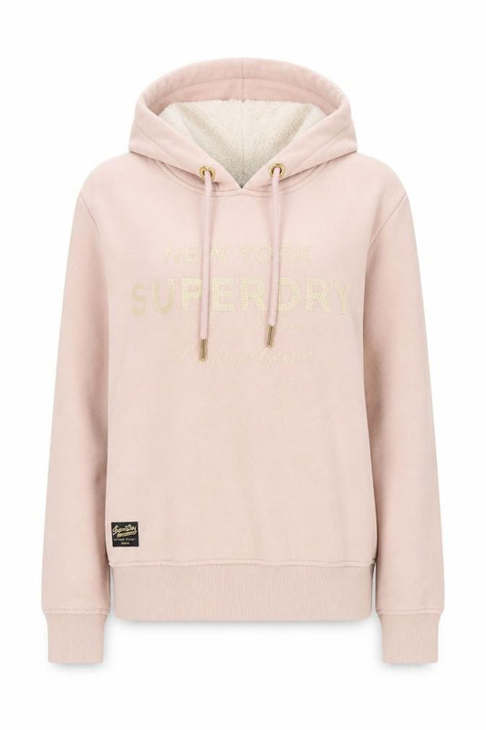 Womens UK 8 Regular Superdry Pink Pullover Hoodie