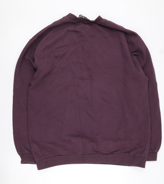 Hawkshead Men's Purple XL Cotton Pullover Sweatshirt