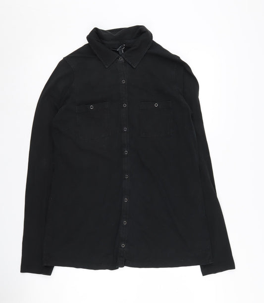 Long Tall Sally Women's Black Button-Up Shirt S