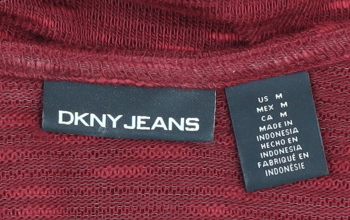 DKNY Jeans Women's Red V-Neck Pullover Jumper M