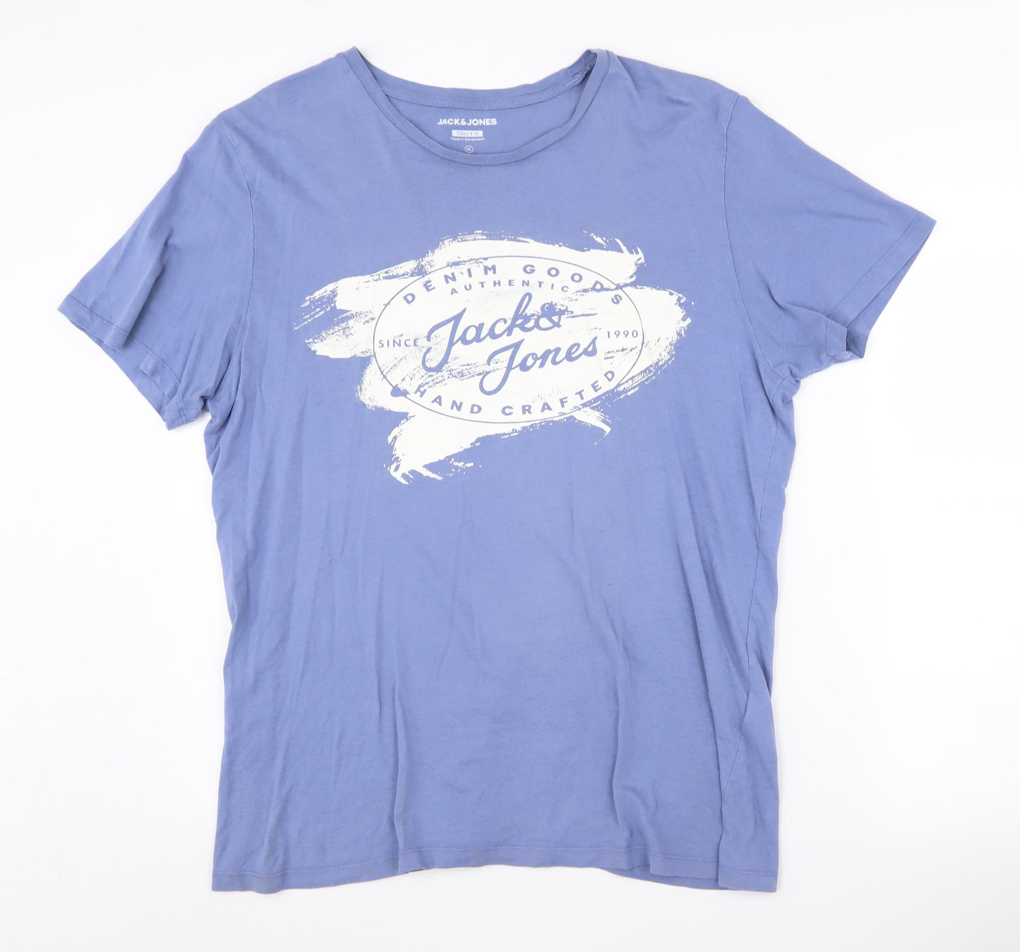 Jack & Jones Blue XL Slim Fit Men’s Graphic T-Shirt