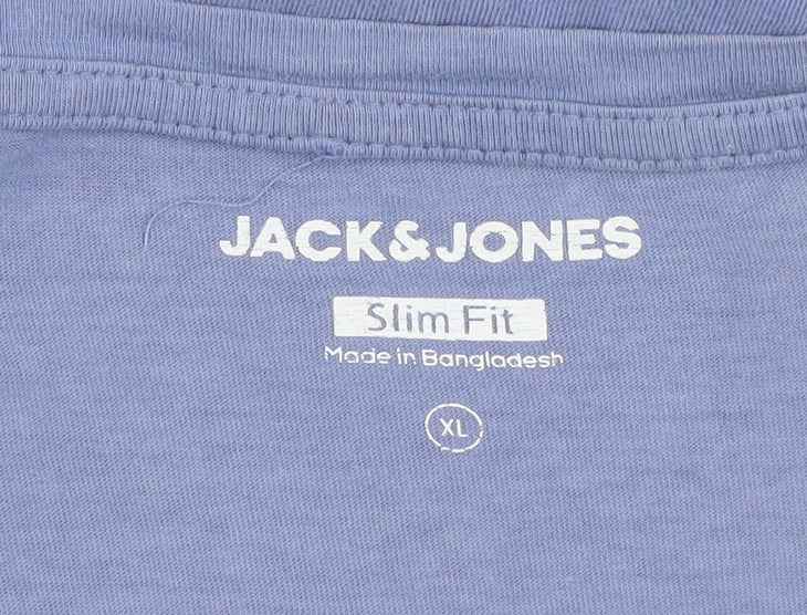 Jack & Jones Blue XL Slim Fit Men’s Graphic T-Shirt