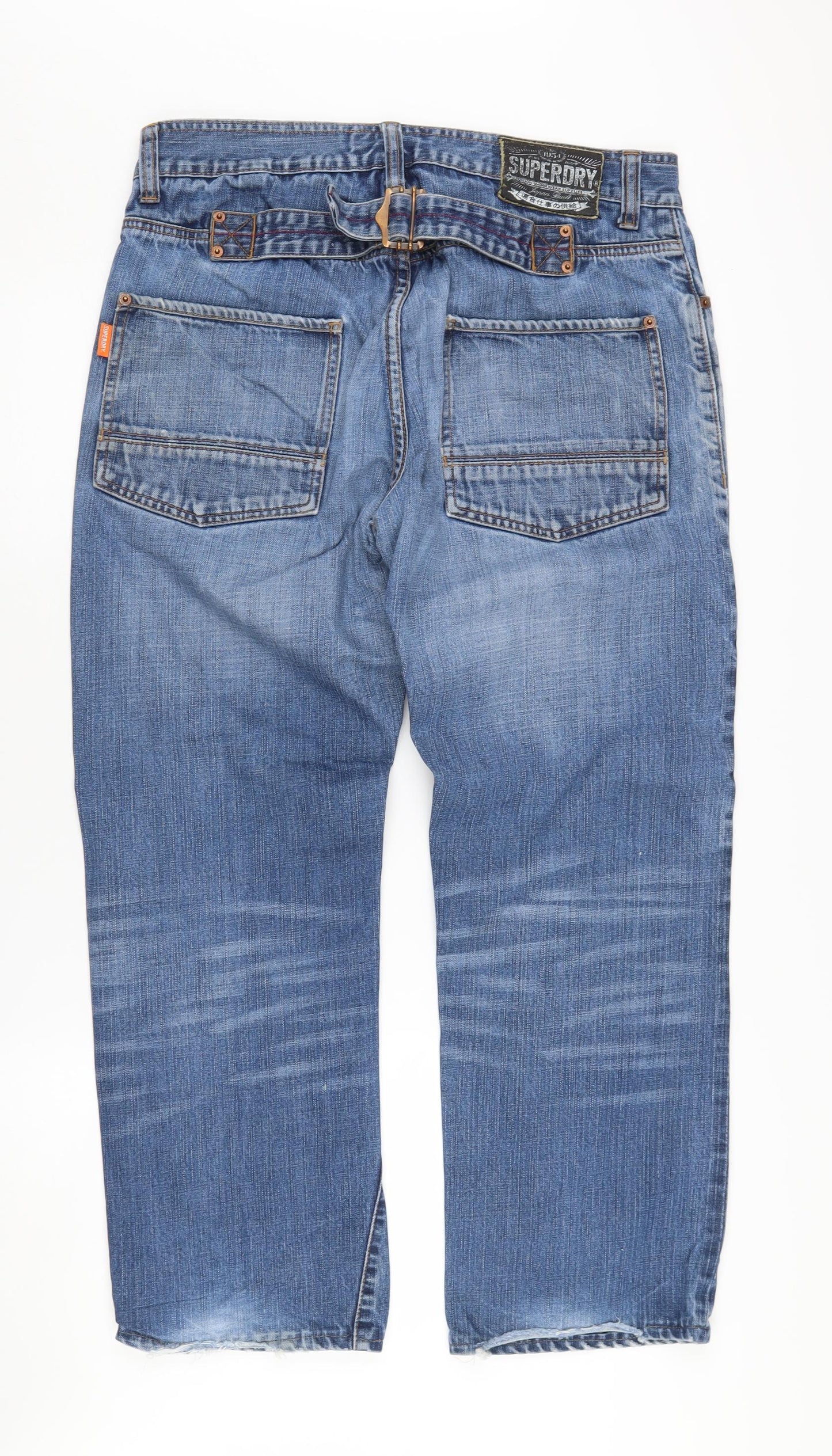 Superdry Men's Blue Distressed Denim Jeans Size 34