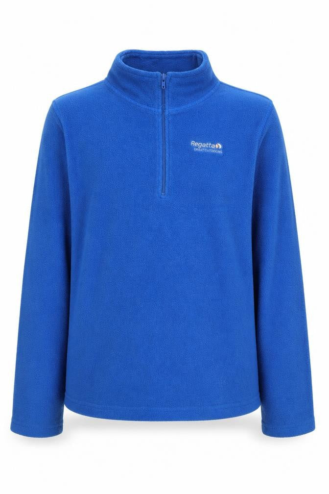 Front view of Regatta boys’ blue 1/2 zip sweatshirt age 12 years