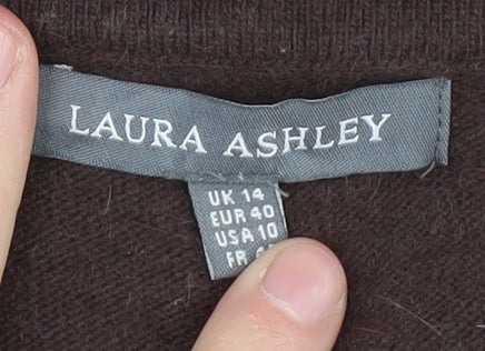 Laura Ashley Women's Brown Animal Print Pullover Size 14