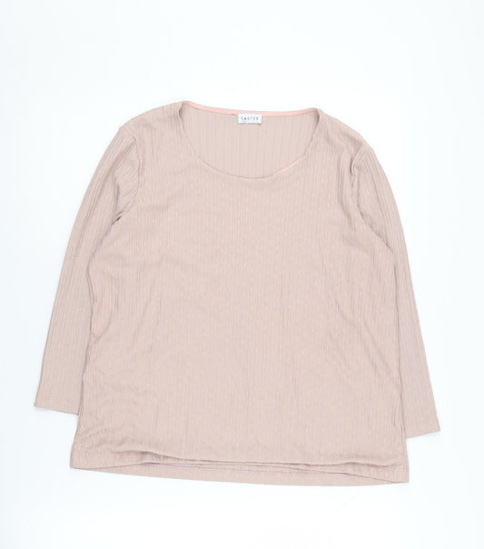 Eastex Women's Beige Long Sleeve Knit T-Shirt Size 14
