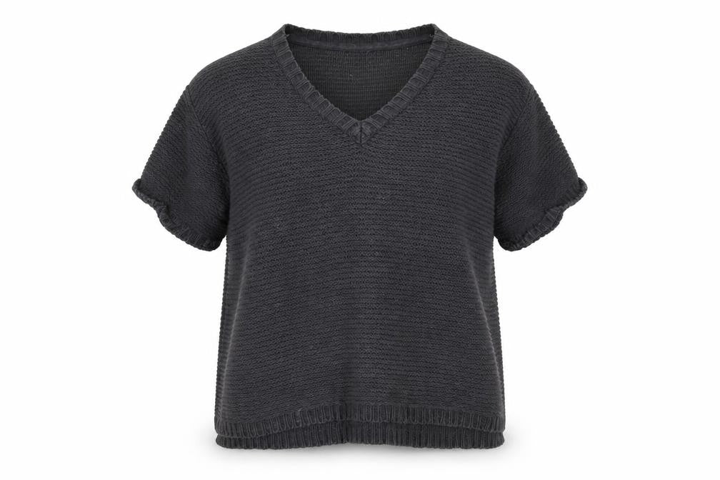 FatFace Women's Black V-Neck Knit Pullover M