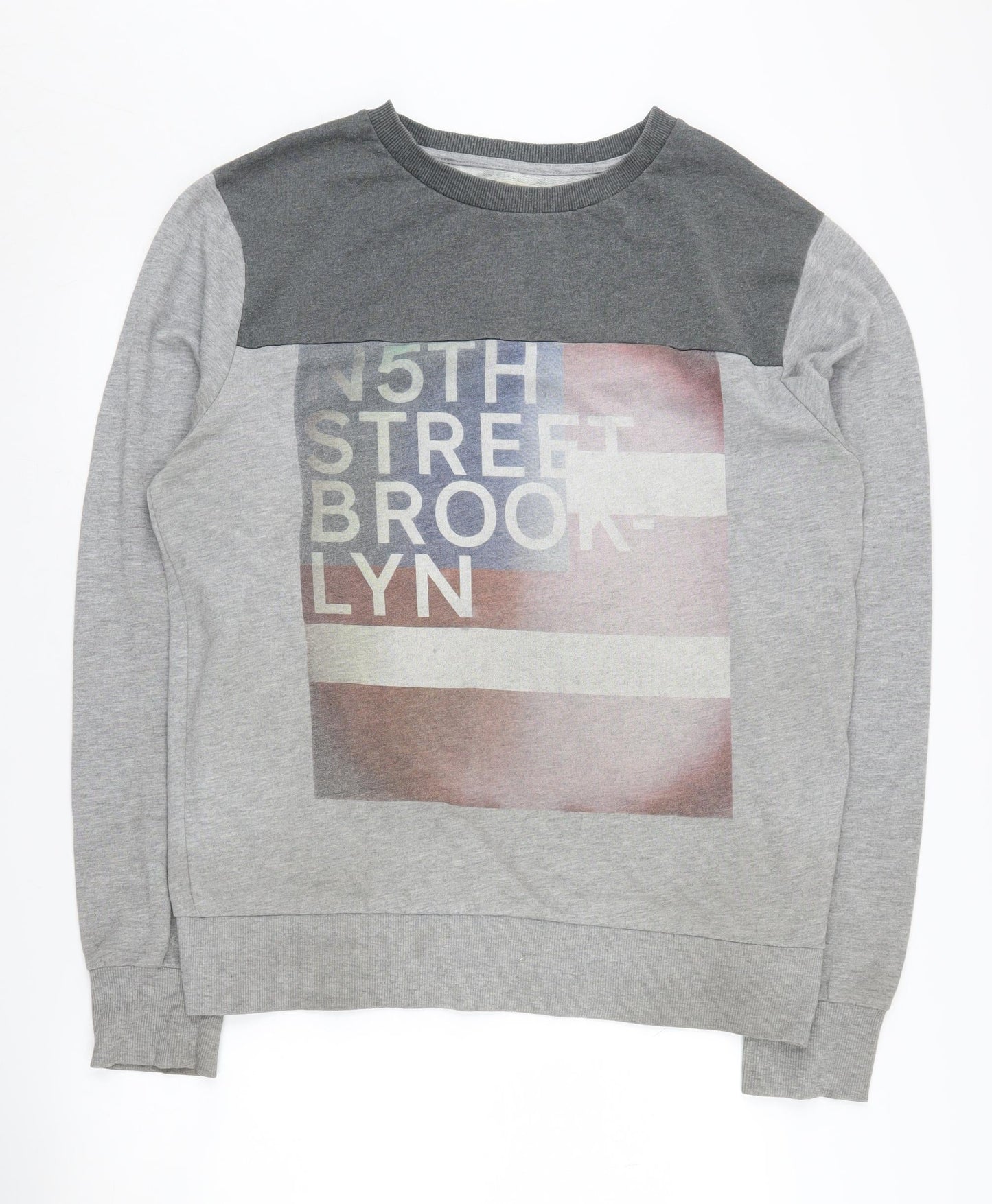 Jack & Jones Grey Graphic Men's XL Pullover Sweatshirt